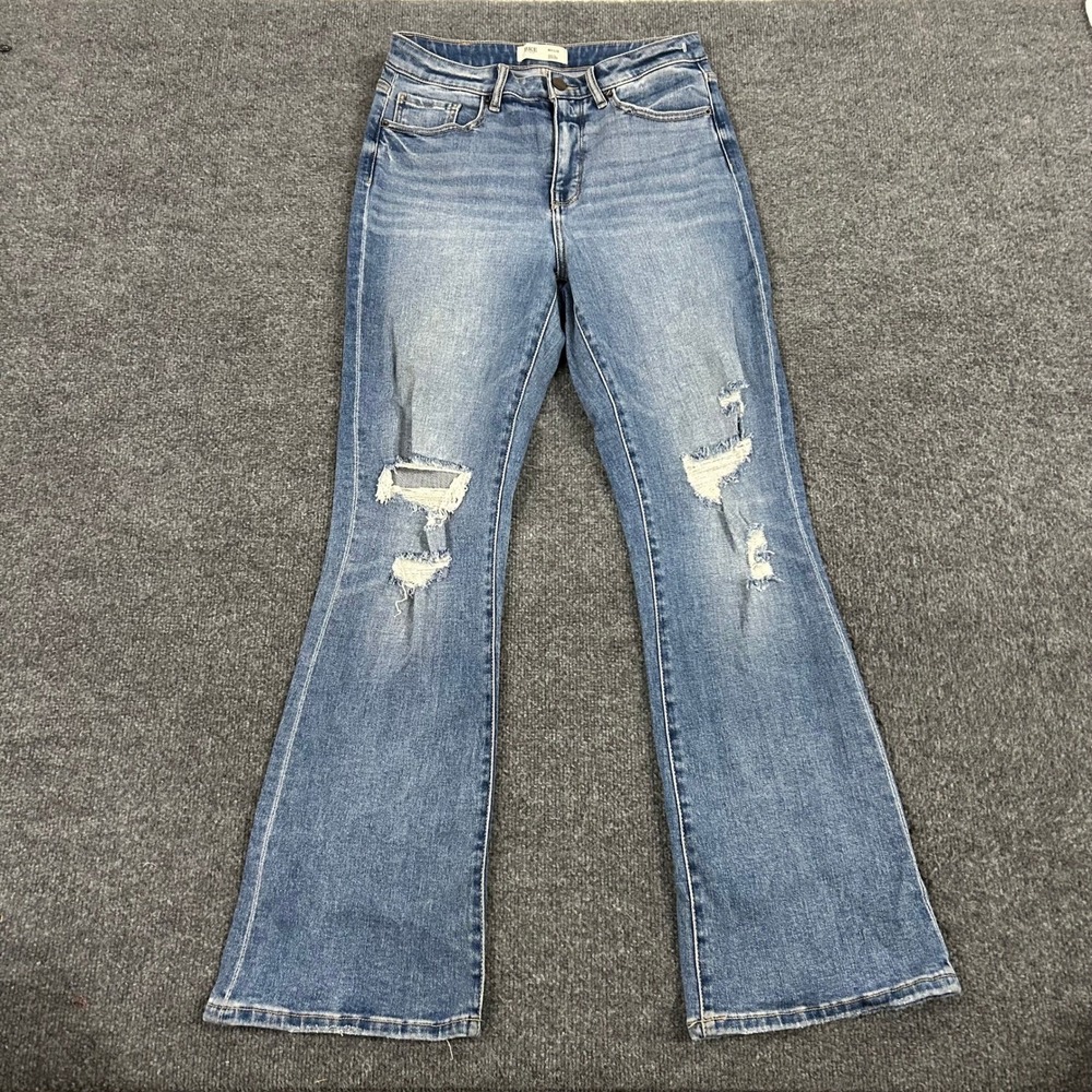 BKE Jeans Womens Size 30 Blue Billie Slim Fit Distressed Bootcut High Rise Denim